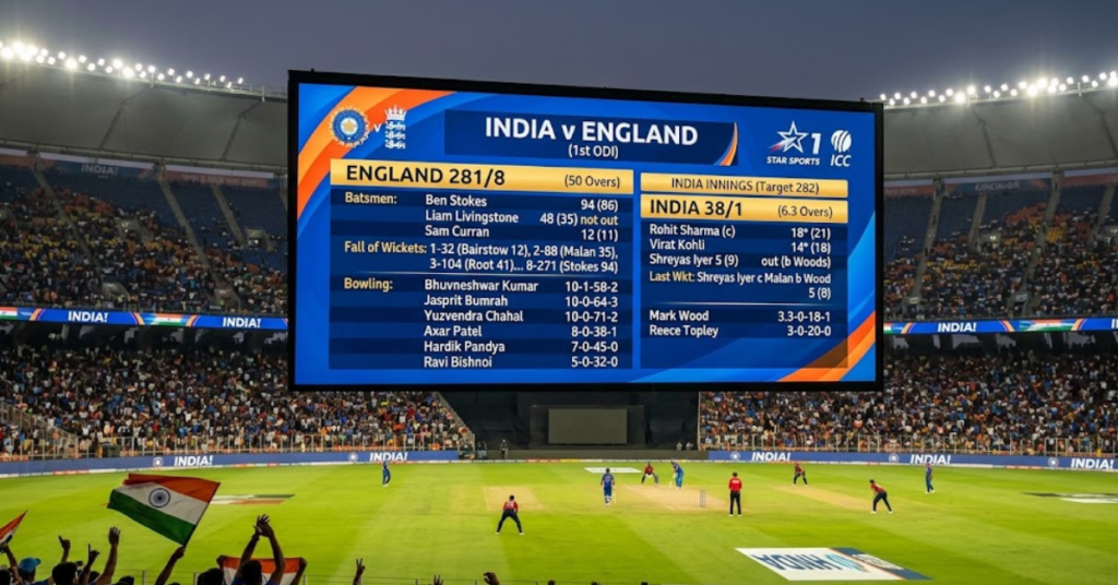 Cricket India National Cricket Team vs England Cricket Team Match Scorecard